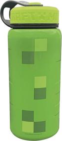 img 3 attached to Minecraft 24oz Vacuum Insulated Water Bottle by Zak Designs - Durable Sports Bottle with Easy Grip, Keeps Drinks Cold (24 oz, Stainless Steel)