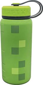 img 4 attached to Minecraft 24oz Vacuum Insulated Water Bottle by Zak Designs - Durable Sports Bottle with Easy Grip, Keeps Drinks Cold (24 oz, Stainless Steel)