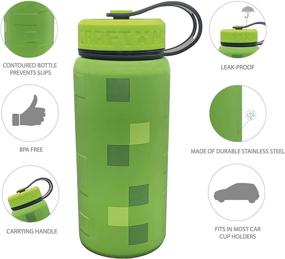 img 1 attached to Minecraft 24oz Vacuum Insulated Water Bottle by Zak Designs - Durable Sports Bottle with Easy Grip, Keeps Drinks Cold (24 oz, Stainless Steel)