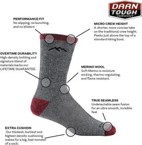 img 2 attached to 🧦 Прочные горные носки с микроамортизацией от Darn Tough