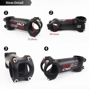 img 3 attached to US Stock EC90 60/70/80/90/100/110/120mm MTB Road Bike Stem - Superlight Strengthen Mountain Bicycle Stems in 3K Carbon Fiber & Aluminum, Fit 31.8mm Handlebar & 28.6mm Fork