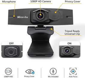 img 3 attached to 🎥 Miceshu Full HD 1080p/60fps Webcam with Microphone, Privacy Cover, Clear Stereo Audio, HD Light Correction | Compatible with PC, Mac, Laptop, MacBook, Tablet, and Computers