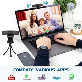 img 2 attached to 🎥 Miceshu Full HD 1080p/60fps Webcam with Microphone, Privacy Cover, Clear Stereo Audio, HD Light Correction | Compatible with PC, Mac, Laptop, MacBook, Tablet, and Computers