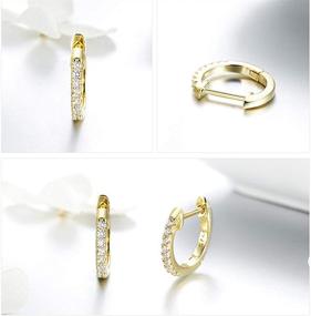 img 3 attached to 💎 Dainty CZ Hoop Earrings for Women: Sterling Silver 18K Gold Plated, Hypoallergenic & Cartilage-Friendly