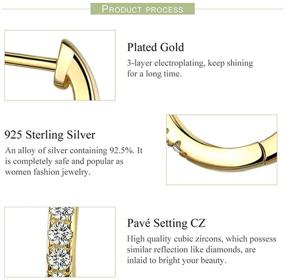 img 1 attached to 💎 Dainty CZ Hoop Earrings for Women: Sterling Silver 18K Gold Plated, Hypoallergenic & Cartilage-Friendly