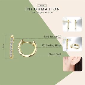 img 2 attached to 💎 Dainty CZ Hoop Earrings for Women: Sterling Silver 18K Gold Plated, Hypoallergenic & Cartilage-Friendly