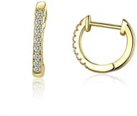 💎 dainty cz hoop earrings for women: sterling silver 18k gold plated, hypoallergenic & cartilage-friendly logo