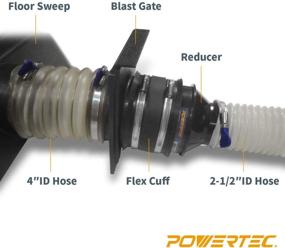 img 1 attached to 🔌 Enhanced Floor Dust Collector Attachment – POWERTEC 70103 21-Inch Floor Sweep, Blast Gate, and Floor Mounted Design