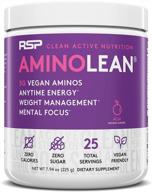 rsp vegan aminolean - все в одном натуральном пре-тренировочном комплексе, аминокислоты и энергия, контроль веса - веганские всаа, пре-тренировочныйкомплекс для мужчин и женщин, акаи, 25 порций. логотип