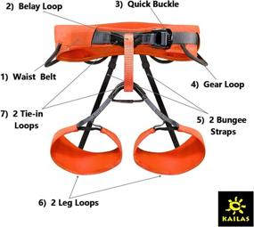 img 2 attached to 🧗 Professional Lightweight Rock Climbing Gear Safety Belt for Men and Women - KAILAS Airo Safety Climbing Harness