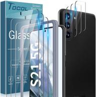 tocol 6 pack for samsung galaxy s21 5g 6.2 inch - tempered glass screen protector & camera lens protector with installation frame - hd clear, bubble-free, case friendly (3 pack each) logo