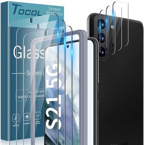 img 4 attached to TOCOL 6 Pack for Samsung Galaxy S21 5G 6.2 inch - Tempered Glass Screen Protector & Camera Lens Protector with Installation Frame - HD Clear, Bubble-Free, Case Friendly (3 Pack Each)