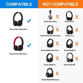 img 3 attached to Link Dream Replacement Ear Pads For Beats Solo 2 Solo 3 - Replacement Ear Cushions Memory Foam Earpads Cushion Cover For Solo 2 &Amp