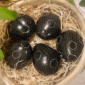 img 2 attached to 🥚 VIE Naturals Soapstone Egg: Elegant Black Dots Design