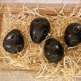 img 1 attached to 🥚 VIE Naturals Soapstone Egg: Elegant Black Dots Design