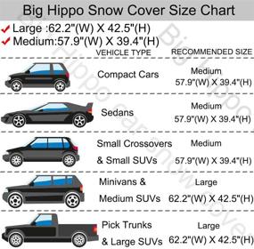 img 3 attached to 🚗 Thickened Windshield Snow Cover with Side Mirror Cover - Big Hippo Car Snow Cover Frost Snow Ice Sun Shade Protector for Most Cars and CRVs (57.9"X 39.4")