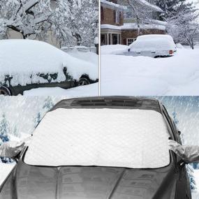 img 2 attached to 🚗 Thickened Windshield Snow Cover with Side Mirror Cover - Big Hippo Car Snow Cover Frost Snow Ice Sun Shade Protector for Most Cars and CRVs (57.9"X 39.4")