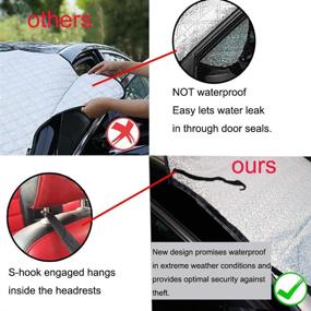 img 1 attached to 🚗 Thickened Windshield Snow Cover with Side Mirror Cover - Big Hippo Car Snow Cover Frost Snow Ice Sun Shade Protector for Most Cars and CRVs (57.9"X 39.4")