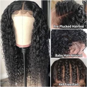 img 2 attached to 🔥 26-inch Bleached Knots Curly Lace Front Wig - 9A Brazilian Human Hair, 150% Density with Pre Plucked Hairline and Baby Hair - Perfect for Black Women