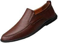 👞 elevate your style with otamise genuine leather men's loafers & slip-ons in redbrown логотип