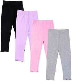 img 4 attached to EEZYCHOIC Leggings Toddler 4 Pack Little