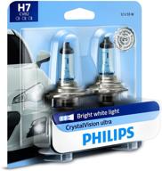 🌙 enhance nighttime visibility with philips h7 crystalvision ultra headlight bulbs, 2 pack logo