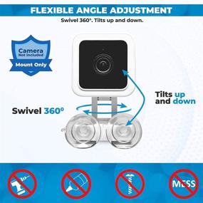 img 1 attached to v3 Wyze Compatible Secure Suction Mount (Camera Not Included) – 360 Swivel Bracket Shelf with Dual Suction Cups – Ideal for Window Glass, Mirrors, and Smooth Surfaces by Arthon (v3, 1 Mount)