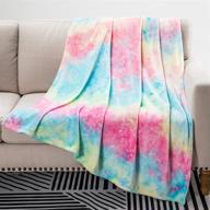 🌈 rainbow super soft fuzzy light weight luxurious cozy warm microfiber throw blanket - 50 × 60 inches, perfect for couch, sofa, bed, chair logo