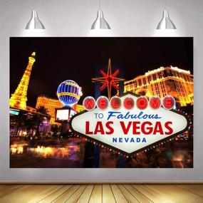 img 1 attached to 🎰 Las Vegas Photography Backdrop City Billboard Casino Night 7x5ft Photo Background Vinyl Studio Booth Props - Art Studio Welcome Scenery Party Decorations