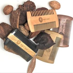 img 1 attached to 🧔 Man & Mane Premium Dual-Action Beard Comb: Natural Ox Horn and Sandalwood with Black Protective Case – The Ultimate Beard & Mustache Grooming Companion & Gift for Men