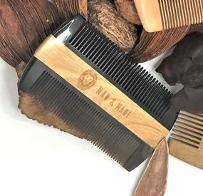 img 2 attached to 🧔 Man & Mane Premium Dual-Action Beard Comb: Natural Ox Horn and Sandalwood with Black Protective Case – The Ultimate Beard & Mustache Grooming Companion & Gift for Men