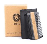🧔 man & mane premium dual-action beard comb: natural ox horn and sandalwood with black protective case – the ultimate beard & mustache grooming companion & gift for men logo