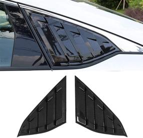 img 4 attached to YUZHONGTIAN For Honda Accord 2018 2019 2020 2021 Window Scoop Louvers Cover ABS 2PCS (Carbon Fiber Style)