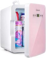 🎁 astroai mini fridge 6l/8 can skincare fridge for bedroom - improved temperature control - ac/12v dc portable cooler and warmer for christmas gift, skincare, drinks, medications, etl listed (pink) логотип