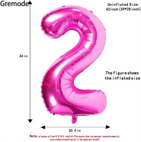 img 3 attached to Pink Number 2 Balloons, 40-Inch Birthday Foil 🎈 Balloon Party Decorations Supplies with Helium, Mylar, and Digital Balloons