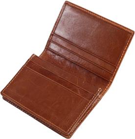 img 3 attached to 👝 Genuine Leather Men's Bifold Wallet - Pocket-Sized Accessory