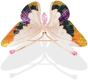 img 2 attached to OBONNIE Multicolor Rhinestone Crystal Butterfly