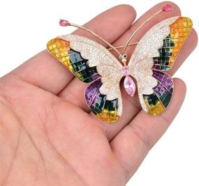 img 1 attached to OBONNIE Multicolor Rhinestone Crystal Butterfly