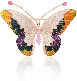 img 4 attached to OBONNIE Multicolor Rhinestone Crystal Butterfly