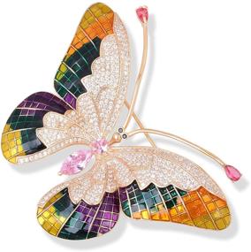 img 3 attached to OBONNIE Multicolor Rhinestone Crystal Butterfly
