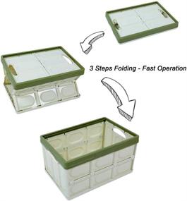 img 1 attached to 📦 Lidded Storage Bins 2 Pack 30L - Collapsible Plastic Crates for Clothes, Toys, Books, Snacks, Shoes, and Groceries - Green