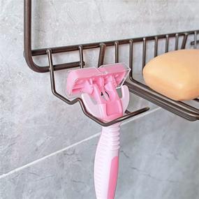 img 1 attached to 🚿 Bronze Hanging Shower Caddy Organizer with Bathroom Storage Rack over Shower Head - Shampoo & Soap Holder