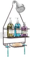 🚿 bronze hanging shower caddy organizer with bathroom storage rack over shower head - shampoo & soap holder logo