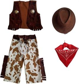 img 3 attached to YOLSUN Cowboy Costume Pretend Dress: 🤠 Authentic Wild West Attire for Unforgettable Adventures