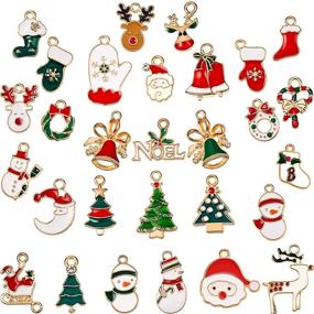 img 4 attached to 🎄 128 Pieces of Christmas Pendant Charms Enamel DIY Jewelry Charms - Christmas Theme Charm Pendants for Bracelet, Necklace, Earring Craft Making - Clothes Sewing Bag Decoration Scrapbooking Supplies - 32 Styles Available