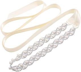 img 4 attached to 👰 Handmade Rhinestone Bridal Belt with Pearls - Perfect for Bride and Bridesmaids Gowns