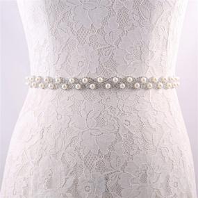 img 1 attached to 👰 Handmade Rhinestone Bridal Belt with Pearls - Perfect for Bride and Bridesmaids Gowns