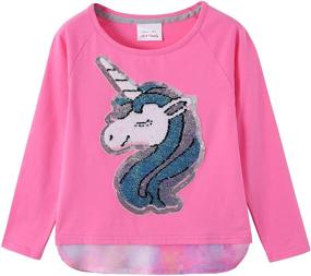 img 3 attached to 🦄 Pretty Girls' Clothing: Unicorn Sequin Short Sleeve T-Shirt for Tops, Tees & Blouses