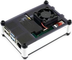 img 4 attached to Waveshare Black/White Acrylic Case For Raspberry Pi 4 Model B Comes With Cooling Fan Nice Looking Dust Resistance Good Heat Spreading