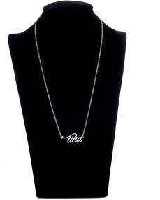 img 3 attached to 💎 Exquisite AOLO Personalized Custom Name Necklace - Ideal Script Initial Nameplate Jewelry for Girls and Women